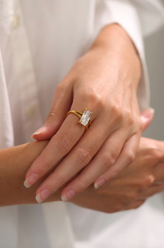 Ivanka - Baguette Crystal Ring Band