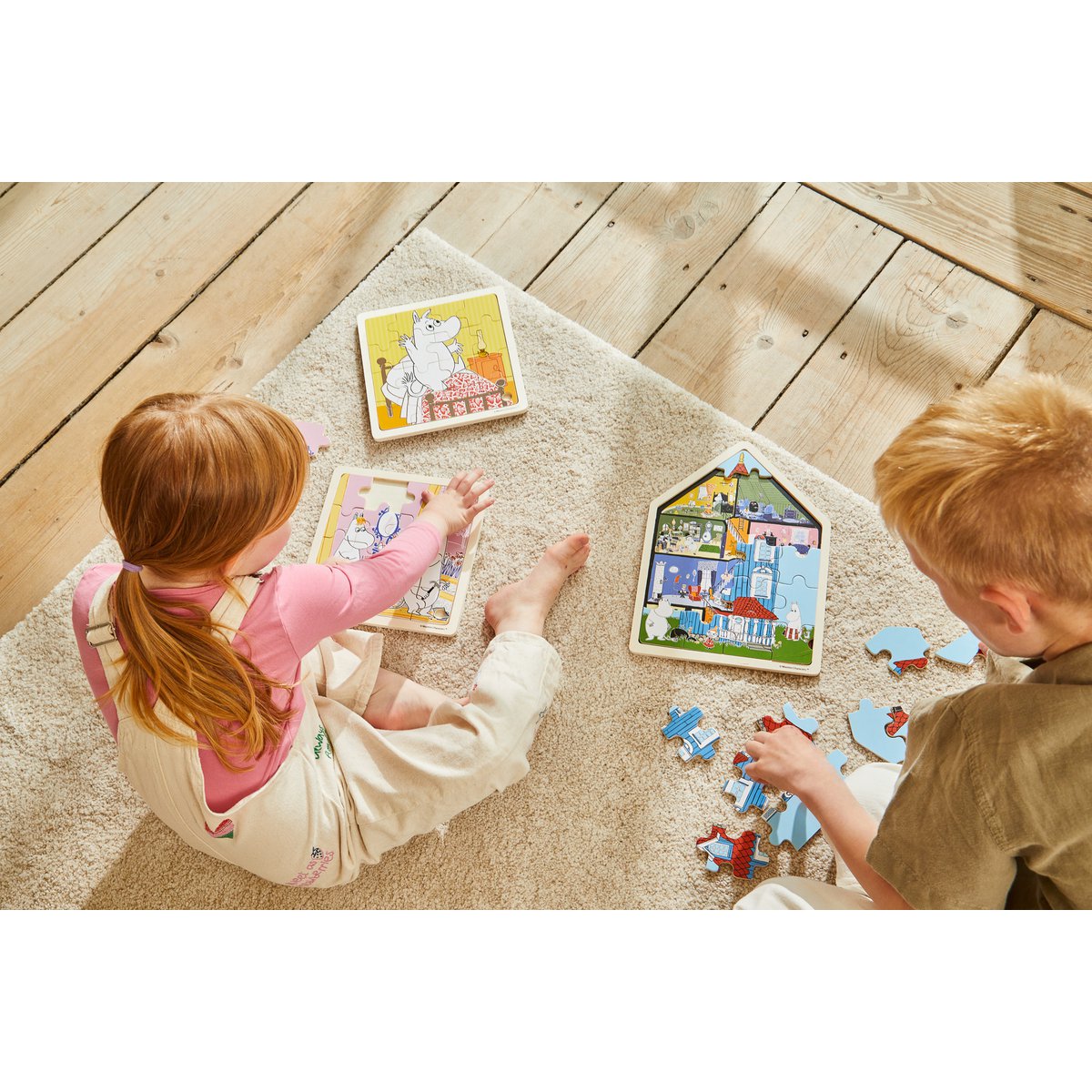 Mumins – gerahmtes Holzpuzzle – Schlafenszeitspringen