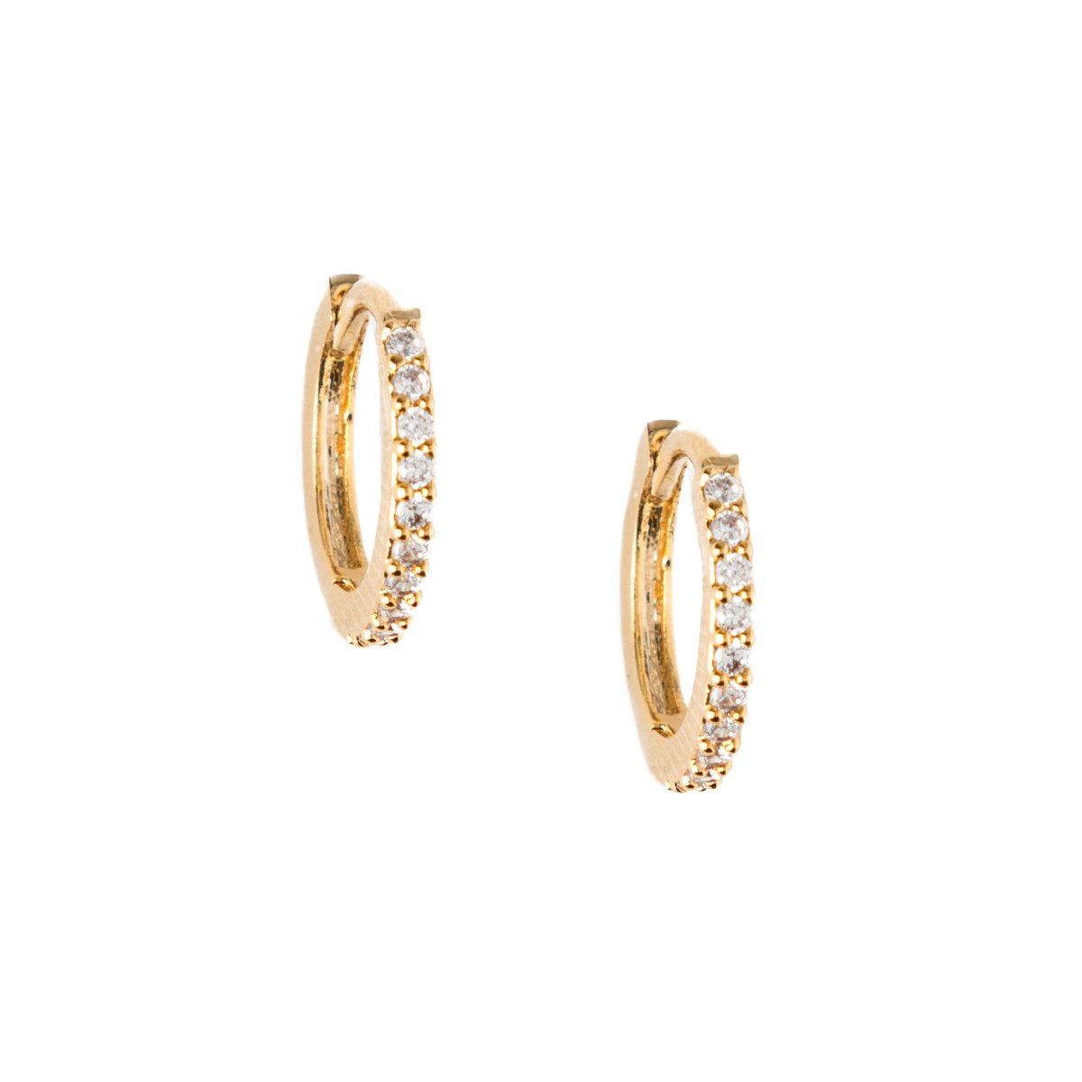 Mini Pave Huggie Hoop Gold