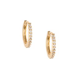 Mini Pave Huggie Hoop Goud