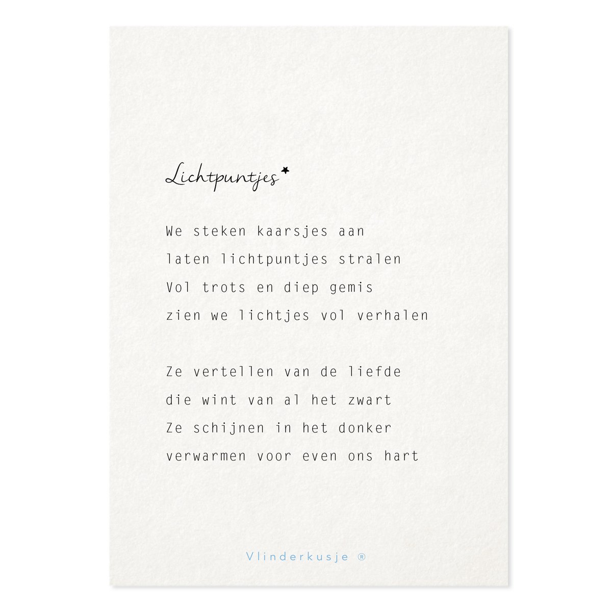'Lichtpuntjes' / Ansichtkaart troost & liefs