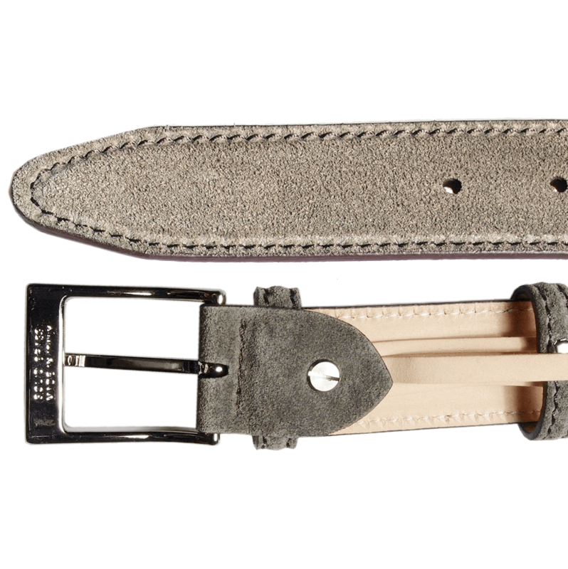 34 mm Lacquered Edge Suede Belt Beaver