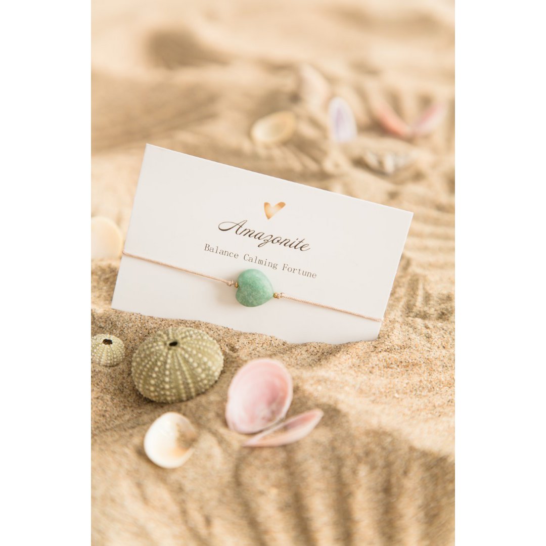 Brassard "Jolis coeurs" - Amazonite