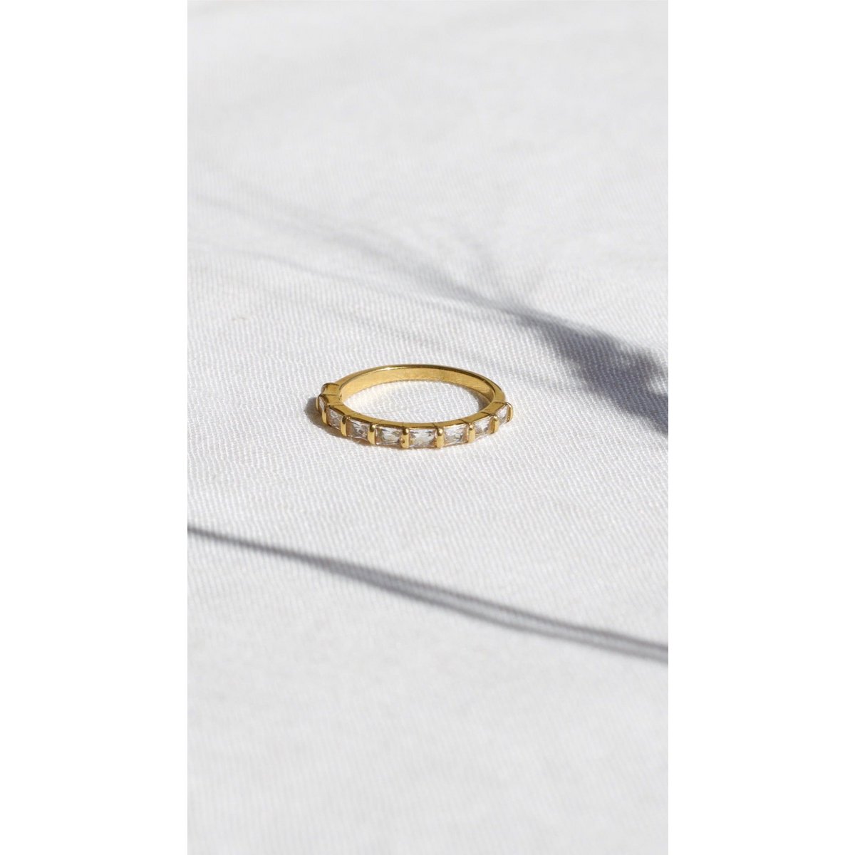 Eden - Dainty Crystal Gold Band