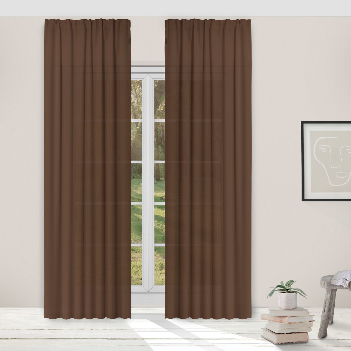 Light Guard Kant-en-Klaar Gordijn - Lichtdoorlatend - Lengte aanpasbaar - met ringen - 140x280cm 