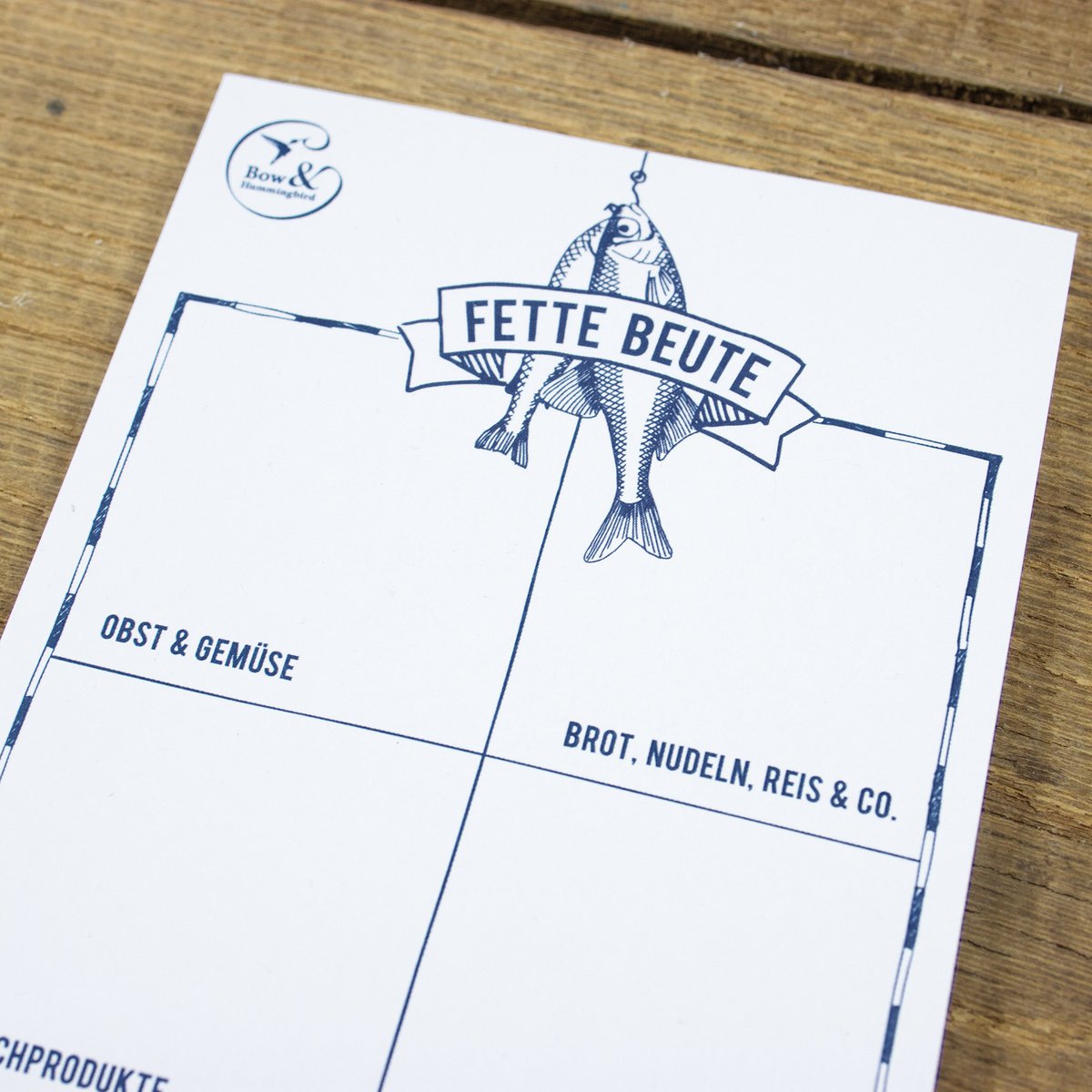 Block Fette Beute Einkaufsliste