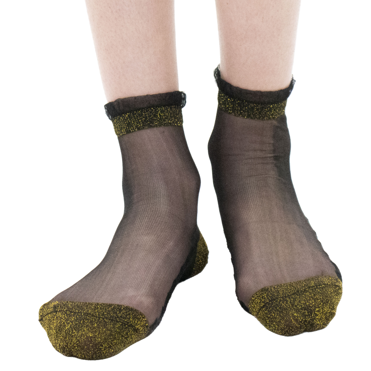 Shine - Gold - Women's socks in ultra-resistant voile