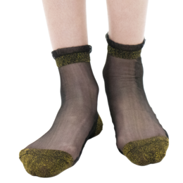 Shine - Dorado - Calcetines de mujer en gasa ultrarresistente