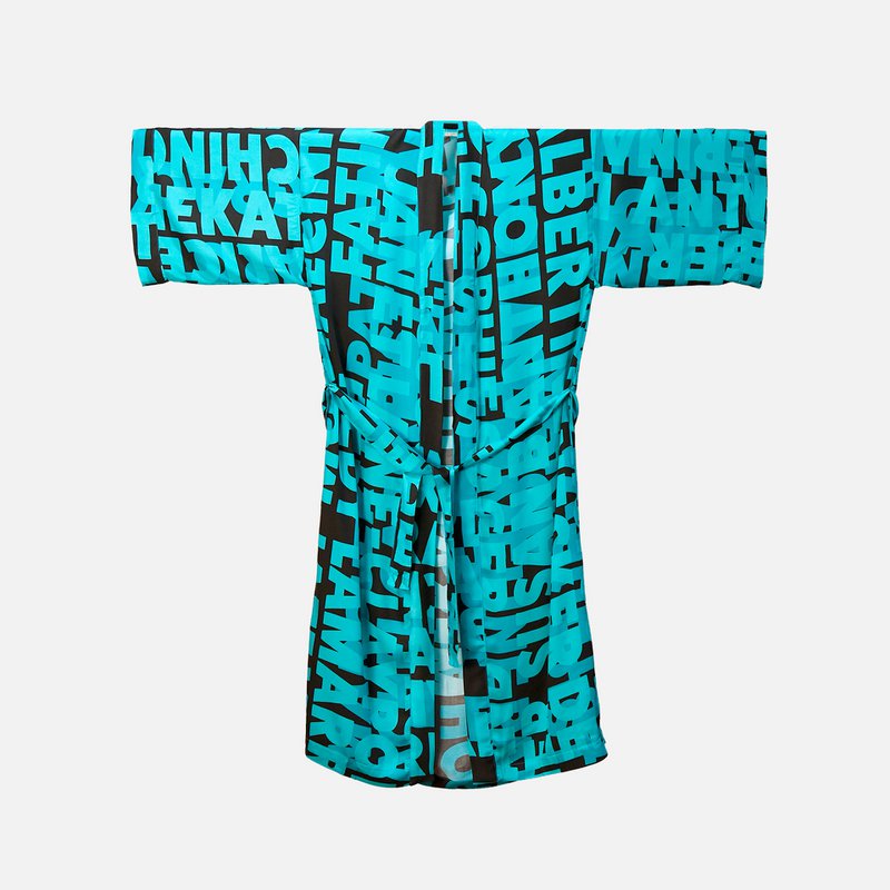 Kimono, JUDY - dark brown/turquoise