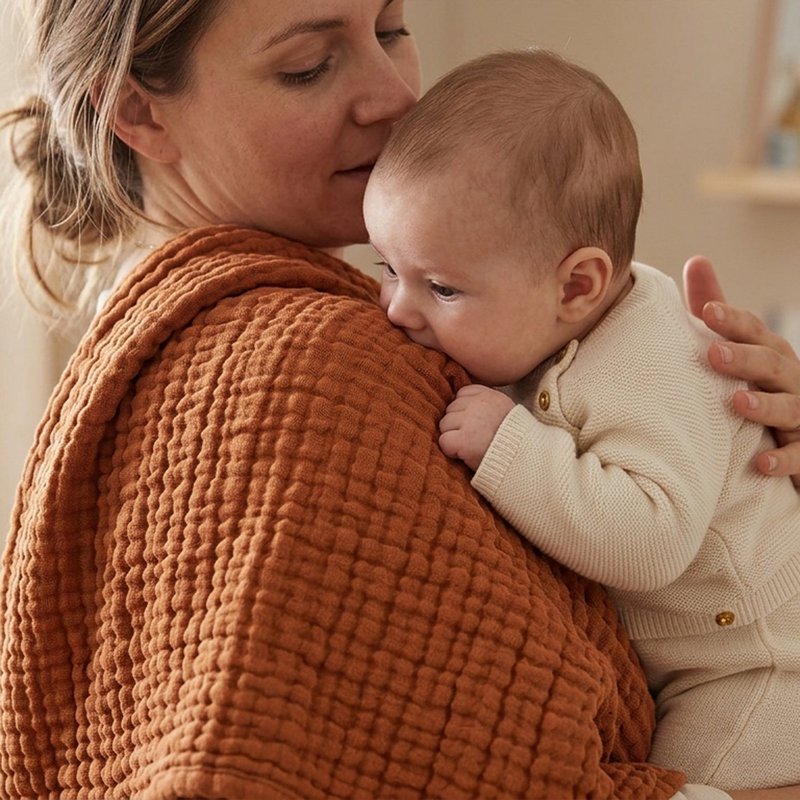Kanel 4 i 1 Muslin Baby tæppe