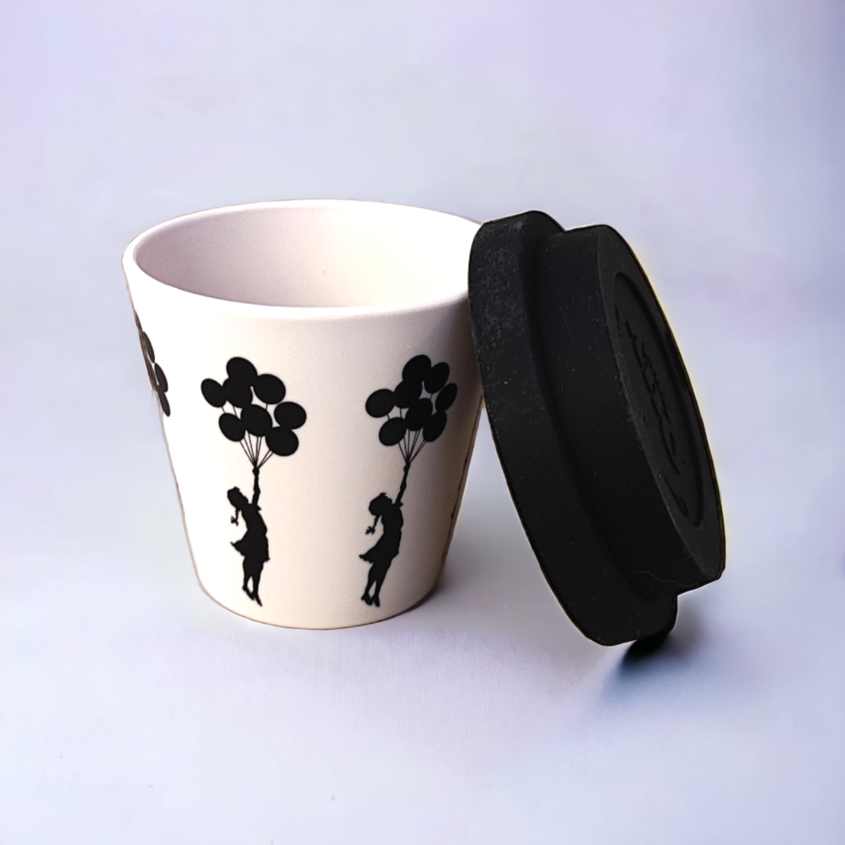 Banksy Espresso Cup in RPET 90 ml - Flying Balloons Girl