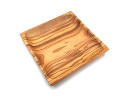 Piatto 20 x 20 cm Piatto da portata quadrato in legno di ulivo