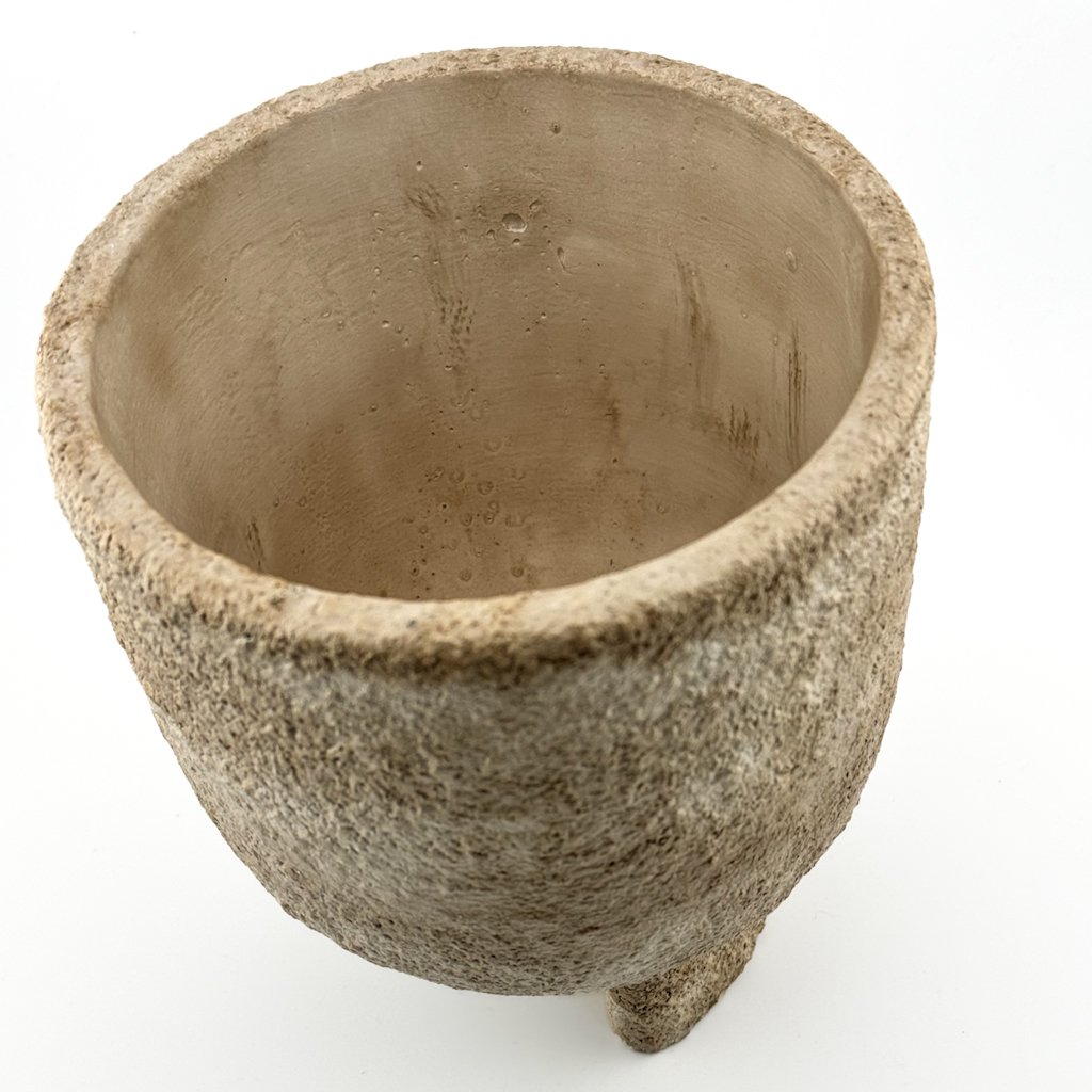 Earthenware flower pot beige