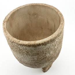 Aardewerk bloempotje beige