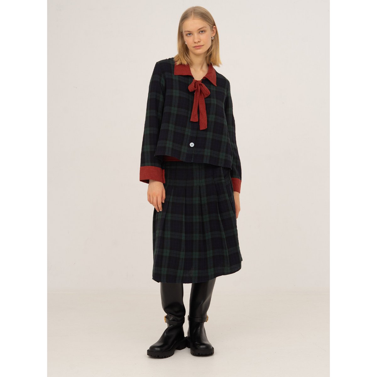 Evermore geruit blauw en rood shirt