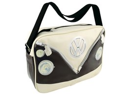 Volkswagen VW T1 Bus Shoulder Bag Landscape - Front/Brown