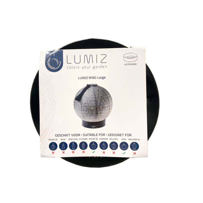 Anillo de metal Lumiz L - 18 cm - negro