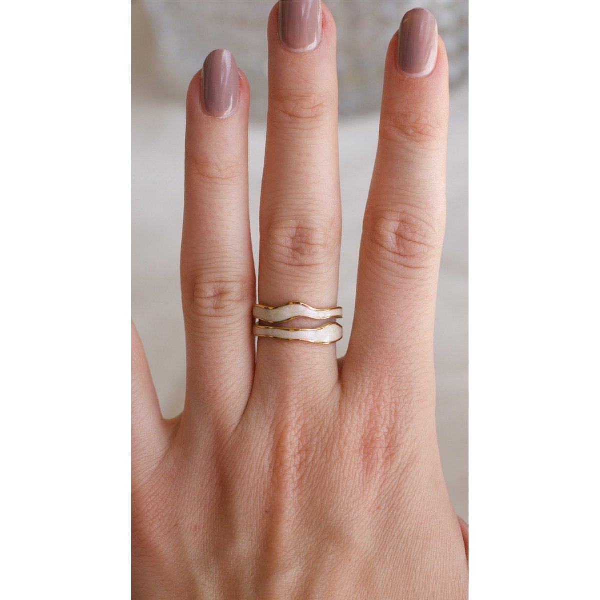 Doe - Double Layer Ice Cream Enamel Glaze Rings