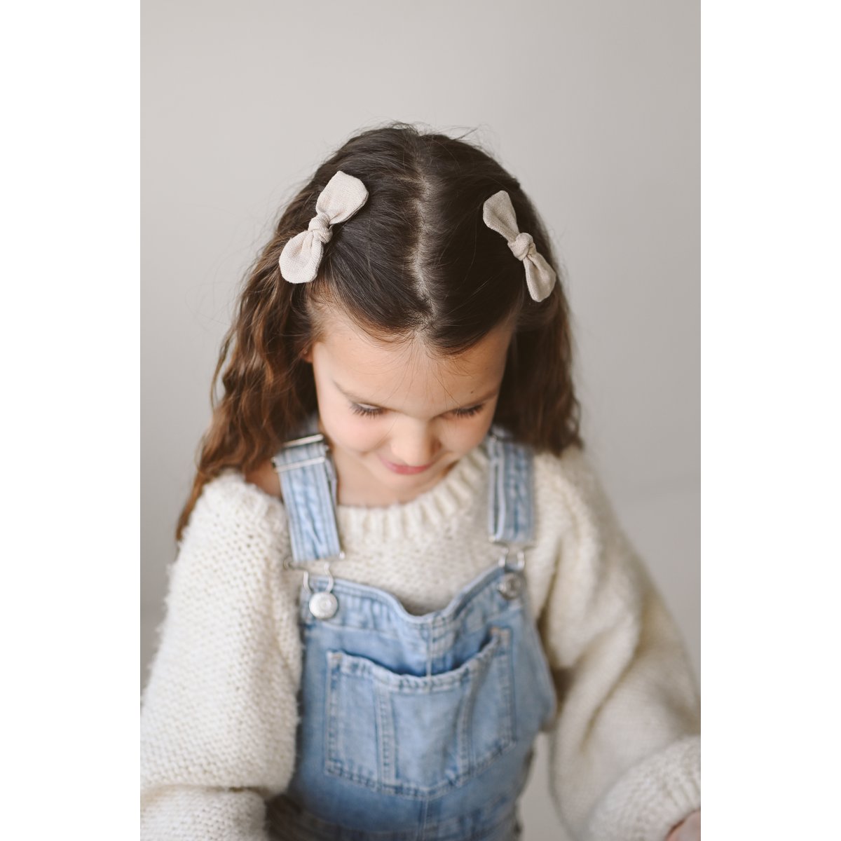 Mini fiocchi in lino 100% su clip a coccodrillo, set di 2 per bambini e adulti Copia