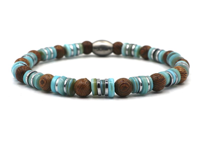 Enam Tiga turquoise (zilver of goud)