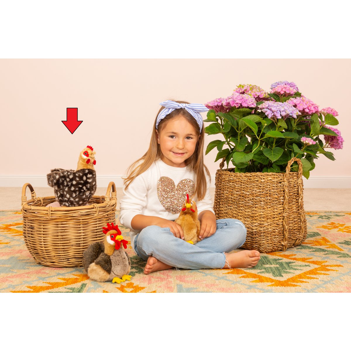 Gallina de pie 24 cm - peluche - peluche
