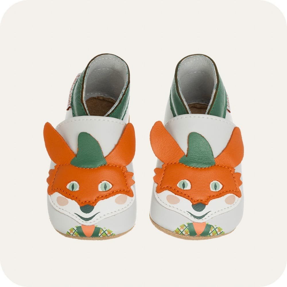 Pantuflas de bebé de piel suave Robin Hood Fox