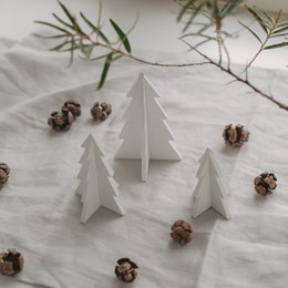 Lot de 3 petits sapins de Noël blancs (pack de 6)