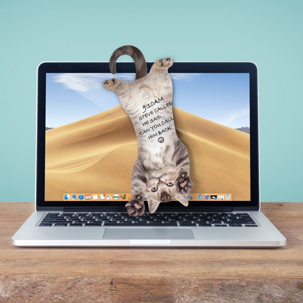 Mustard notepad - Cat Hanging
