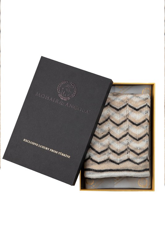 Cybele Shawl Ecru-Beige-Black