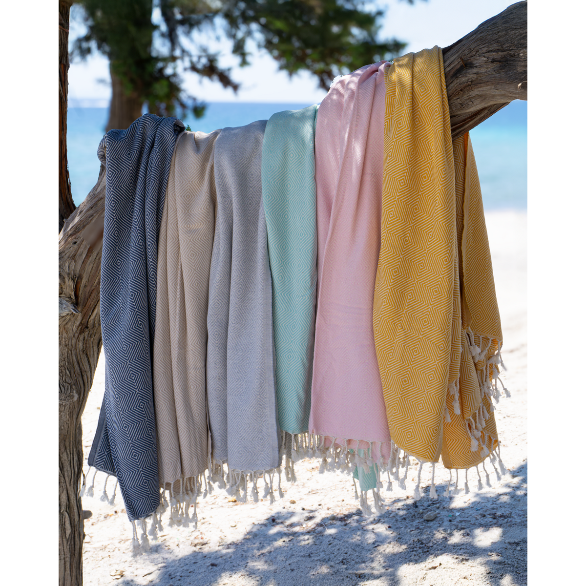 Toalla de piscina CRYSTAL Cotton Hammam – Libre de arena y compacta – Menta - 180x100 cm