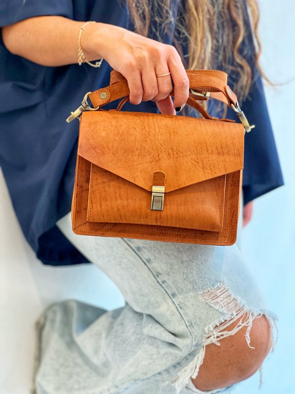 Handgemaakte lederen Crossbody tas