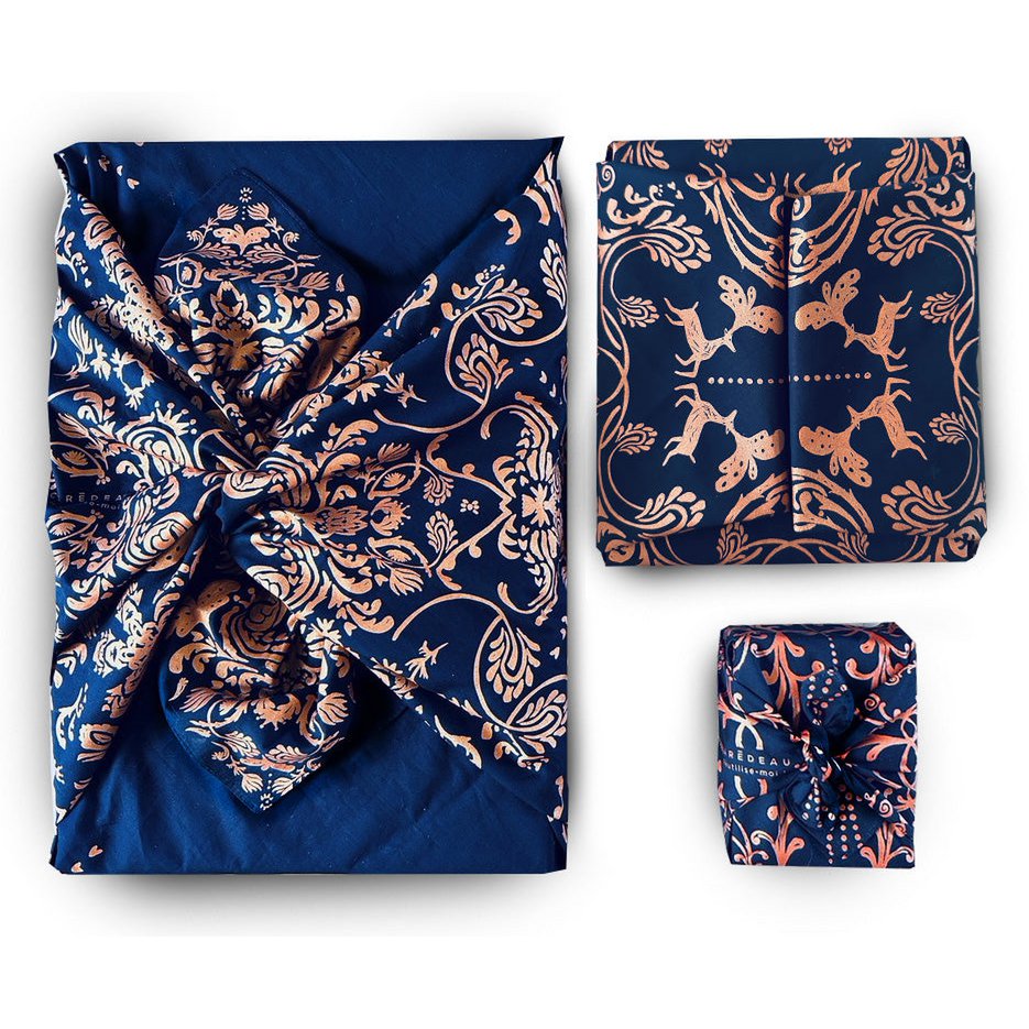 Set of 3 Reusable Recycled Cotton Gift Wrapping MYSTERIOUS Family Pack