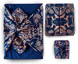 Set of 3 Reusable Recycled Cotton Gift Wrapping MYSTERIOUS Family Pack