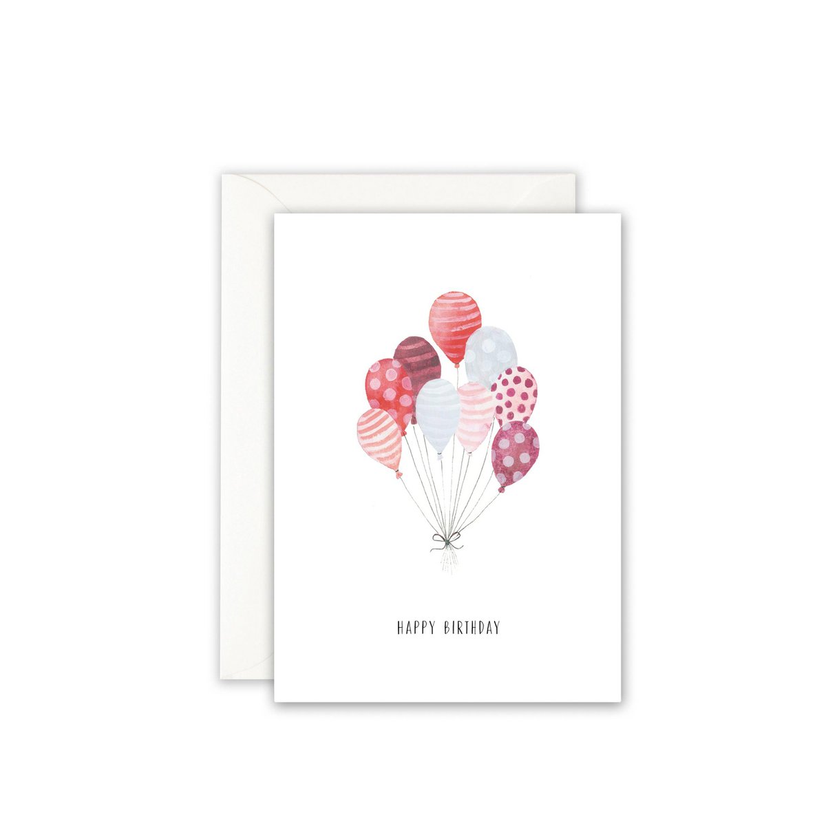 Wenskaart · Rode ballonnen