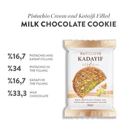 Milk Chocolate Cookie with Pistachio and Kadayif Filling