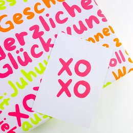 Postcard "XOXO" made from recycled paper