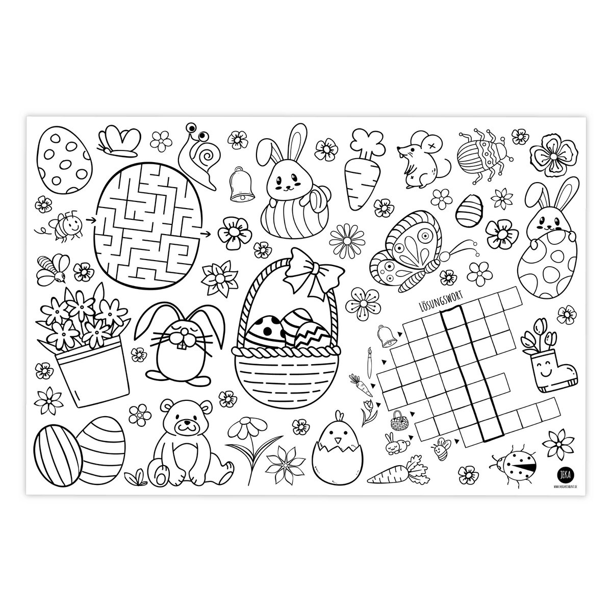 12 placemats to color in with an Easter motif