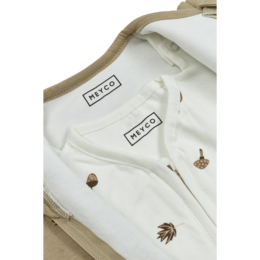 Sovepose 4-sæson interlock jersey Skovdyr Sand one size