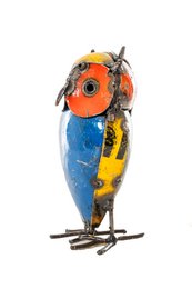 ZIMBA-ARTS CHOUETTE COLORÉE EN MÉTAL DEBOUT