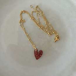 Ketting Lume Charms Glitter | Heart - Chocolate