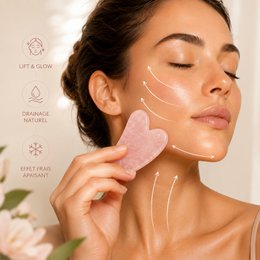 Lot de 11 + 1 Gratuit - Gua Sha en Quartz Rose avec Housse