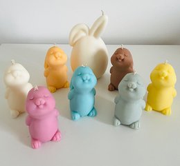 Candela versata a mano all'uovo di Pasqua - 180gr! -Multicolore
