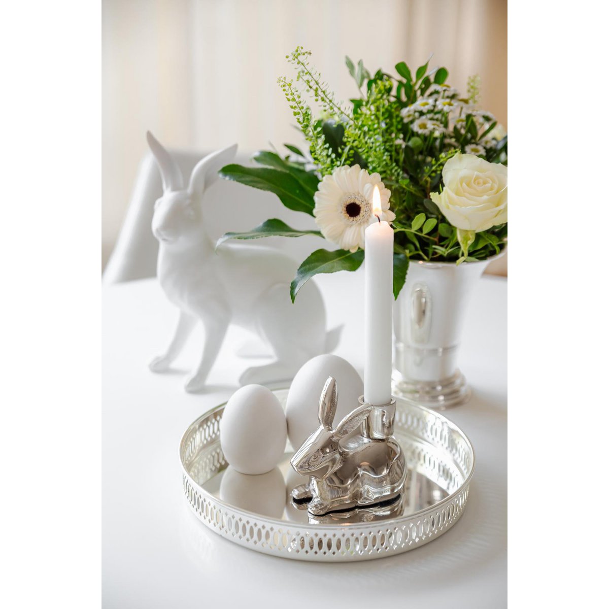 Taca galerii EDZARD taca Coro, okrągła, elegancka posrebrzana, odporna na matowienie, ø 23 cm, wysokość 3,5 cm