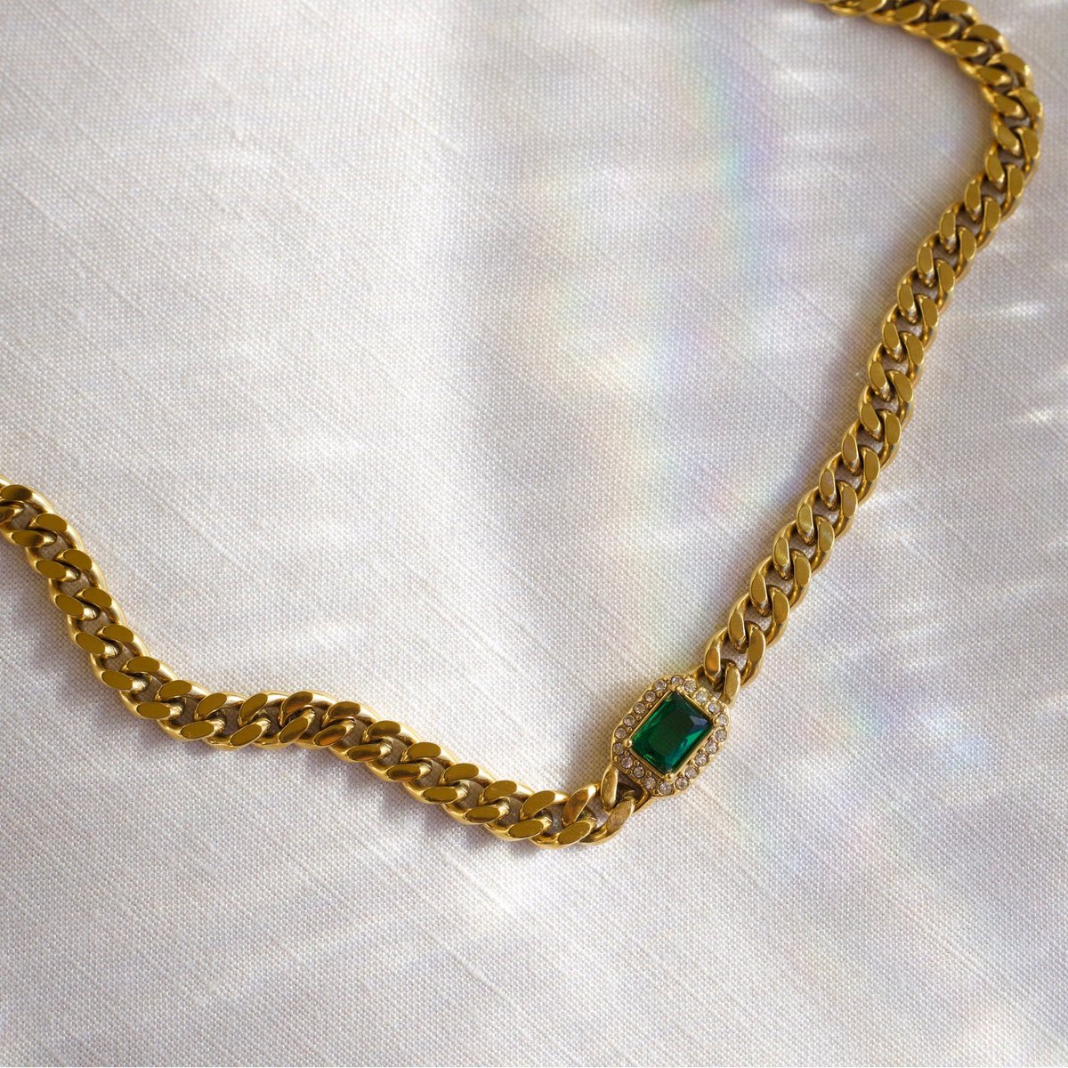Rafal - Cuban Link Chain Halskæde Cz Crystal Choker