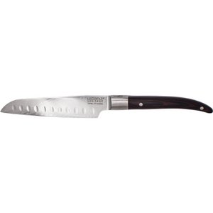 Laguiole Heritage Santokumesser 18 cm – Schwarzes Holz, Damastklinge