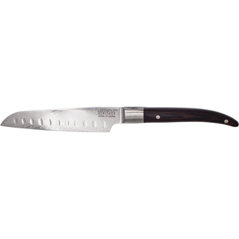 Laguiole Heritage Santoku Knife 18 cm – Black Wood, Damascus Blade