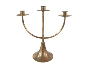 Candlestick 3-armed metal gold 30x13x30cm