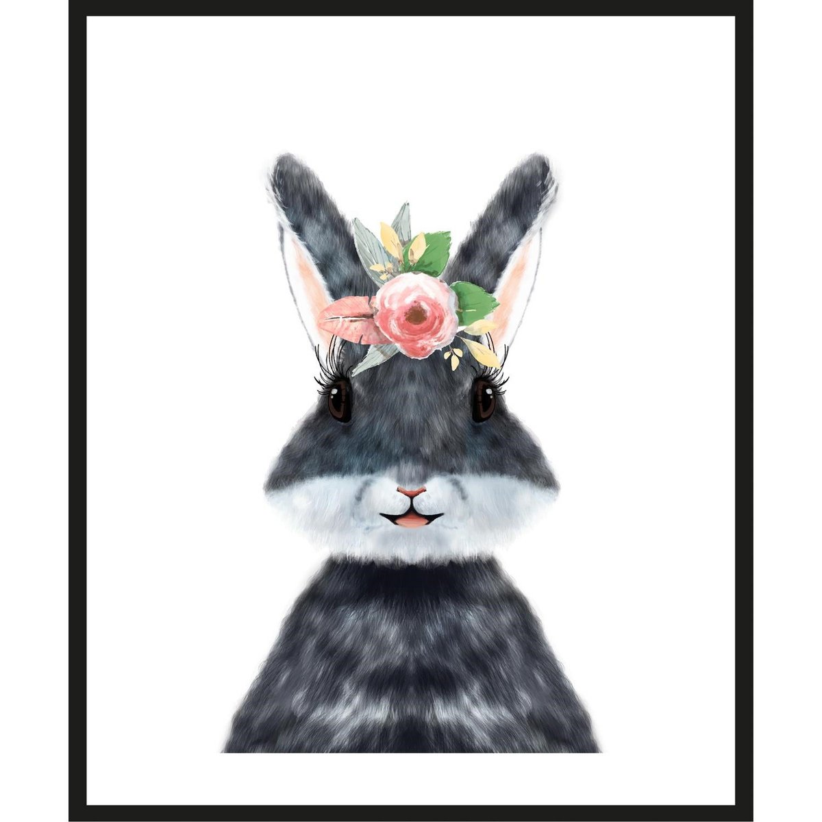Frame picture - bunny with eyelashes