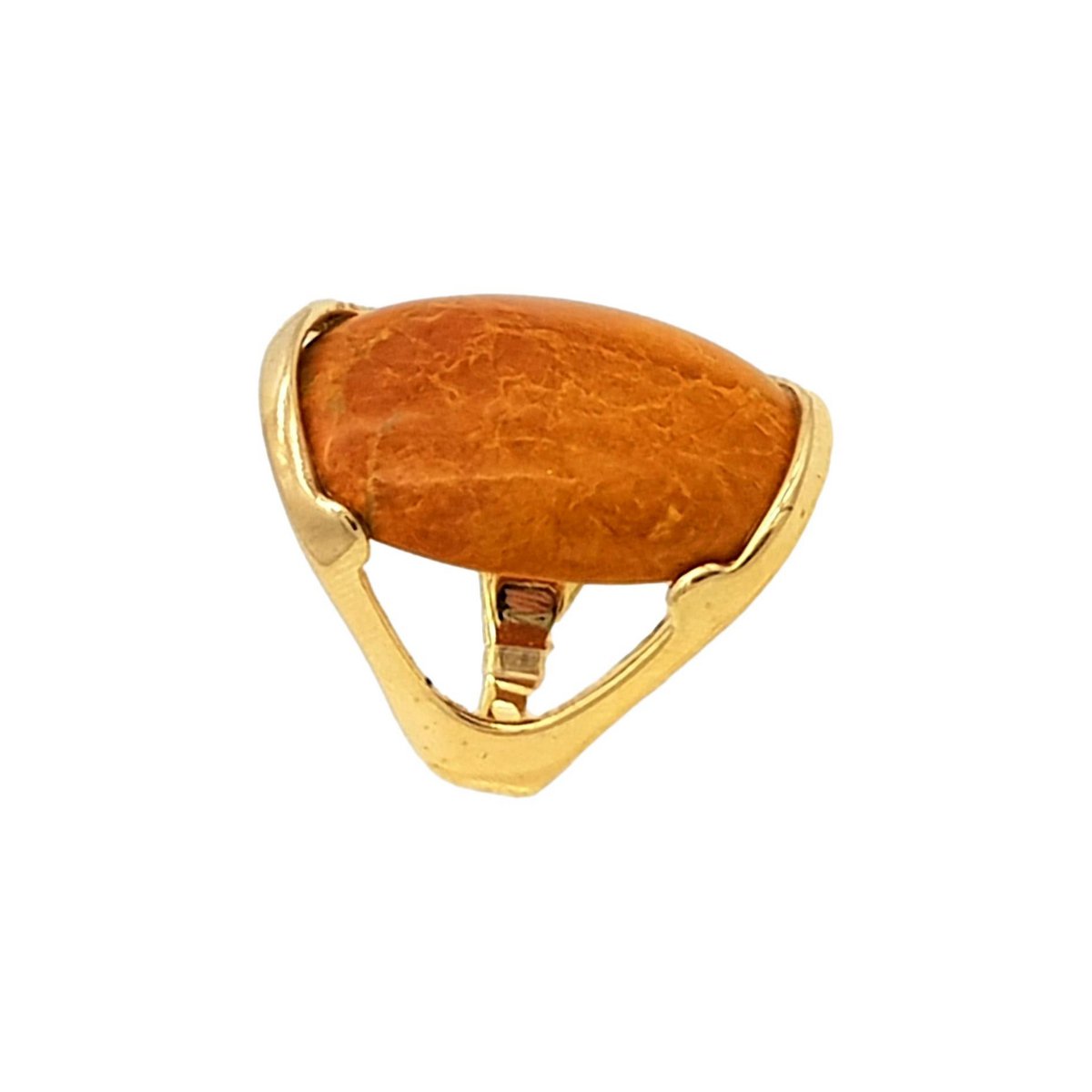Anello con gemma ovale medio - Howlite rosa