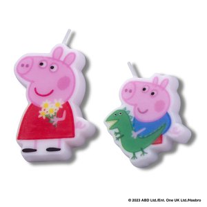 2er-Set Charakter-Wachskerzen für Kindergeburtstage Dr. Oetker Peppa Pig